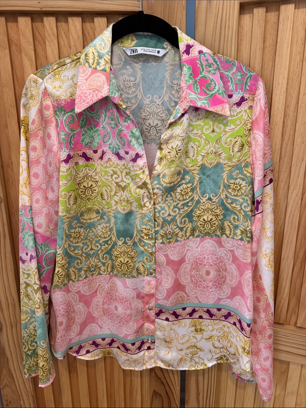 Zara Multicolor Paisley & Medallion Button-Down Shirt